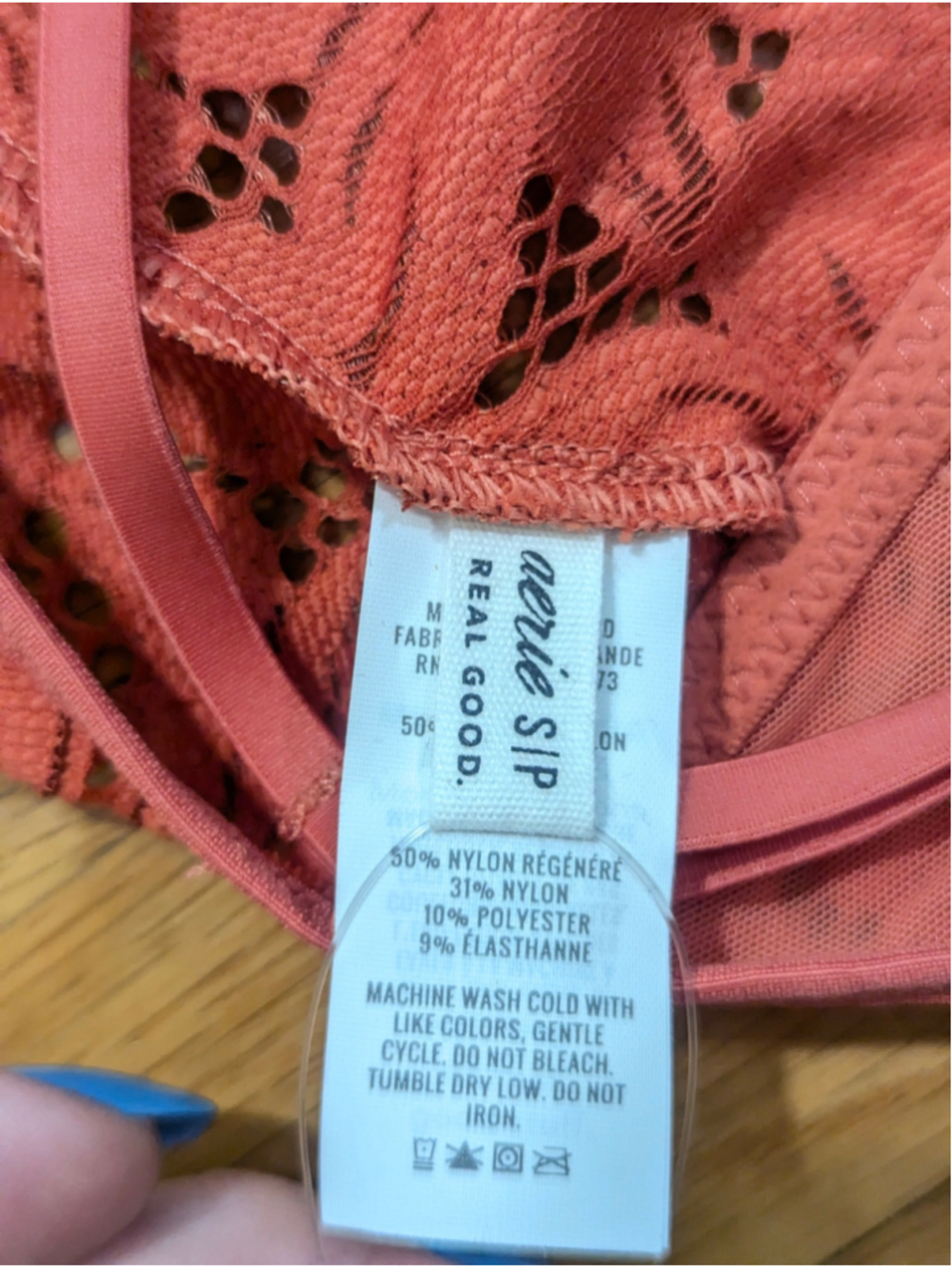 Aerie NWT Beach Daze Lace Bodysuit Coral Smsll - Picture 6 of 9